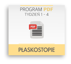 Poradnik PDF ćwiczenia na płaskostopie, tydzień 1-4, gimnastyka stóp.