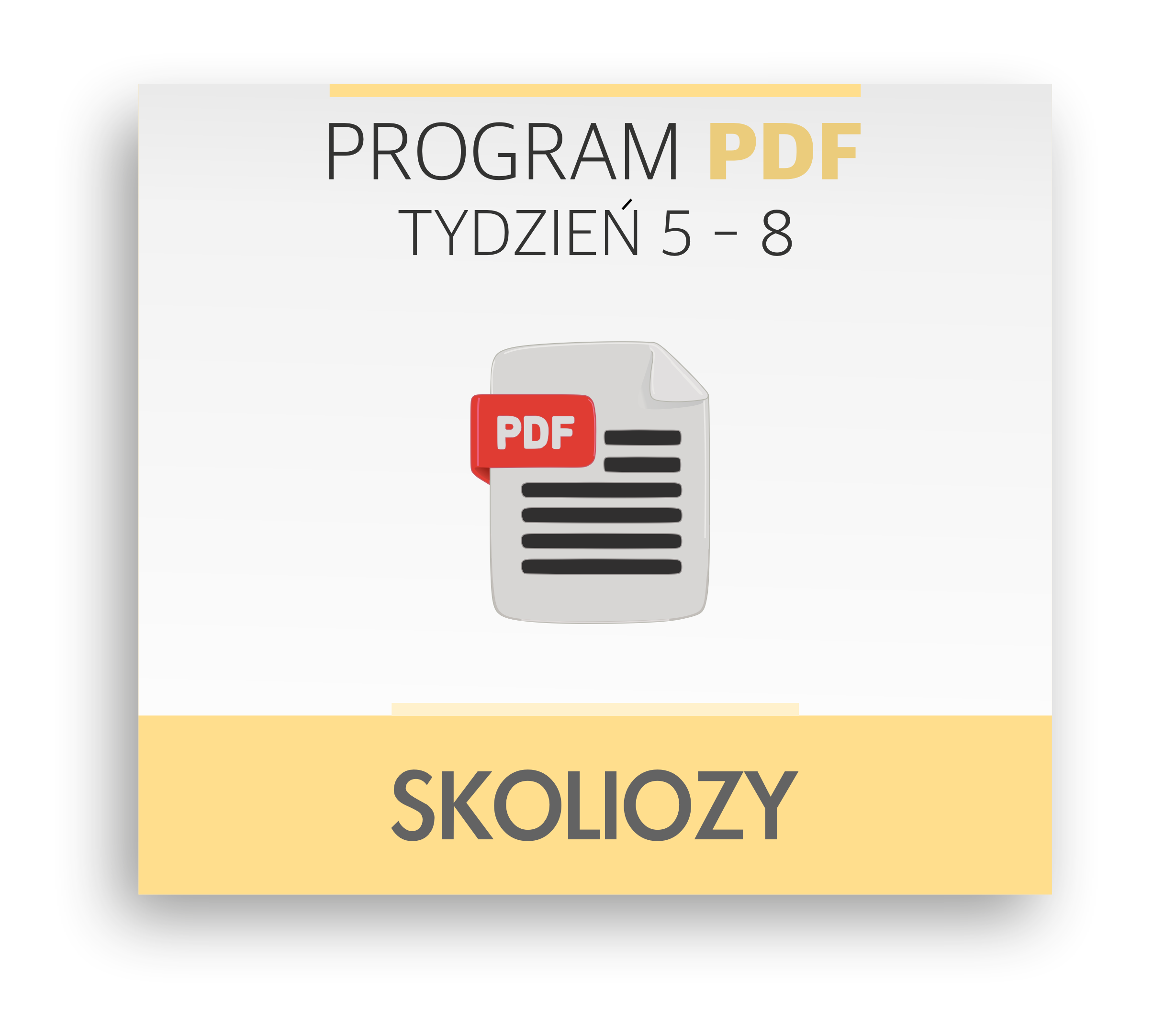 Harmonogram PDF na skoliozę, tydzień 5-8, korekta asymetrii tułowia.